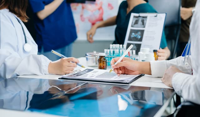 Clinical research team at work